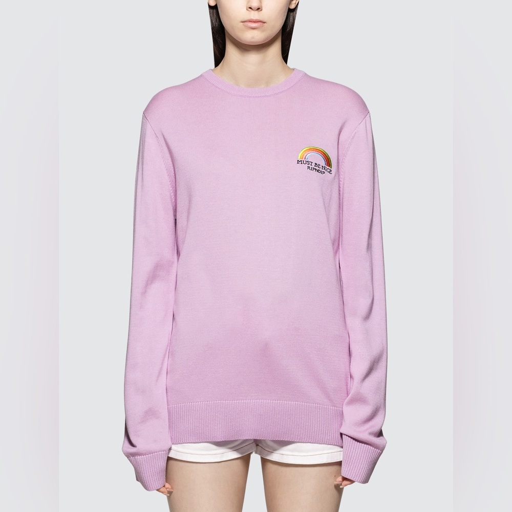 RIPNDIP My Little Nerm Knitted Rainbow Cat Unicorn Lavender Purple Sweater M - Picture 2 of 16